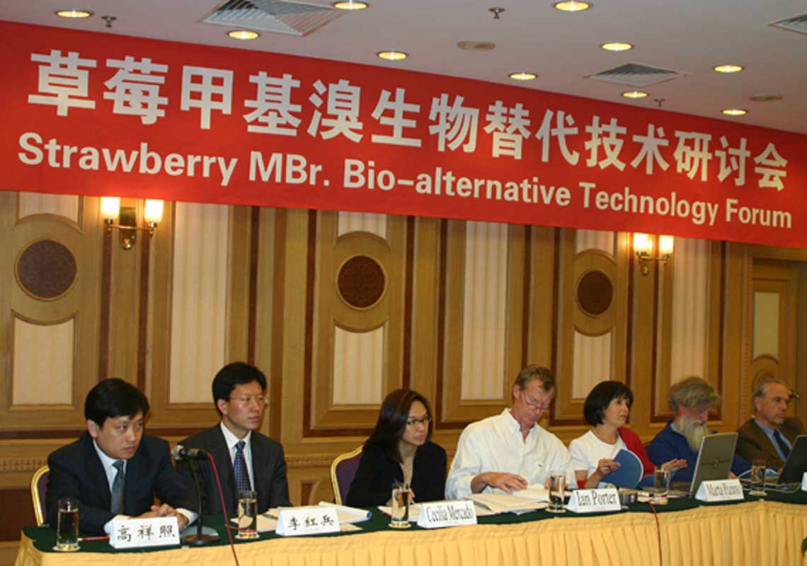 聯(lián)合國環(huán)境署、聯(lián)合國工發(fā)組織等機構(gòu)出席了我公司舉行的草莓甲基溴生物替代技術(shù)研討會